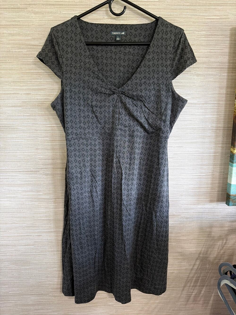 Toad & CO geometric print cap sleeve dress women's size Large